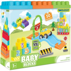 Пластиковий конструктор для малюків Wader "Baby Blocks" Мої перші кубики 50 шт. (41450)
