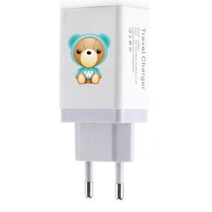 Мережевий зарядний пристрій XOKO WC-220 WanderBear 2 в 1 + кабель Lighnitng