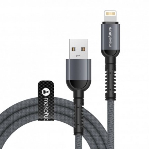Кабель синхронізації даних MakeFuture Lightning 2.4A 1.2м Denim Grey (MCB-LD2GR)