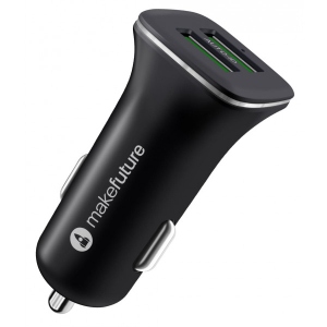 Автомобільний зарядний пристрій MakeFuture 2.4A 2USB Black (MCC-21BK)