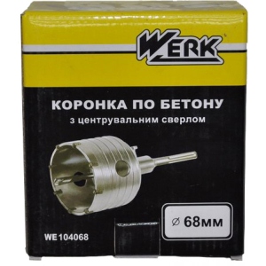 Коронка по бетону Werk 68 мм SDS-plus 07х110 мм (WE104068)