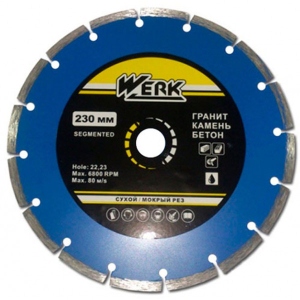 Диск алмазний Werk Segment 1A1RSS/C3-W 230*7*22.23 WE110102/4232613 WERK