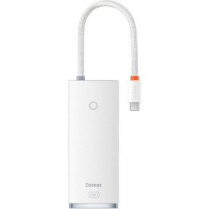 Хаб USB Baseus Lite Series 6-Port Type-C to HDMI+USB3.0*2+PD+SD/TF White (WKQX050102) офіційний магазин