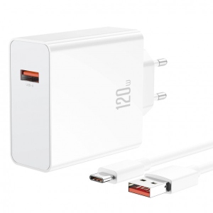 Мережевий зарядний пристрій XO L128 120W Type-C White (XO-L128-WH)