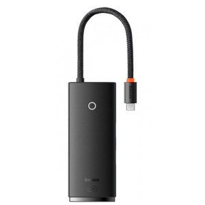 Хаб USB Baseus Type-C to HDMI+USB3.0*2+Type-C Data+SD/TF Black (WKQX050001)
