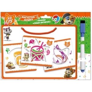 Доска Vladi Toys магнітна з маркером і трафаретами "44 Кота", укр. (VT3601-13)