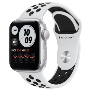 Смарт-годиник Apple Watch Nike SE 44mm Silver Aluminium Case with Pure Platinum/Black Nike Sport Band