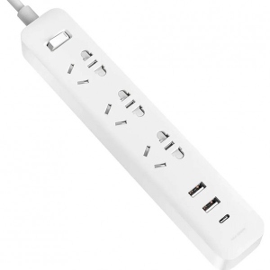 Мережевий фільтр Xiaomi Mi Power Strip 20W FastCharge 3sock+2USB+1TypeC (XMCXB05QM)
