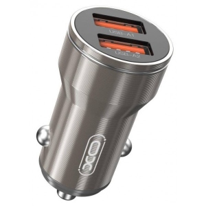Автомобільний зарядний пристрій XO CC48 2.4A/2 USB + microUSB Grey (XO-CC48m-GR)