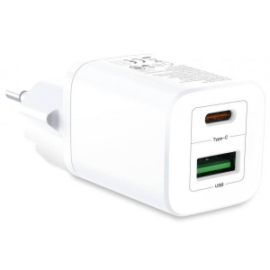 Мережевий зарядний пристрій XO QC 3.0 XO HN238A 30W/1 USB + 1 USB-C (XO-HN238A)