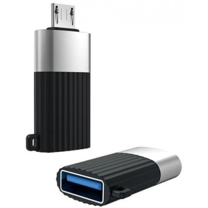Перехідник XO USB 2.0 to microUSB Black (XO-NB149G-BK)
