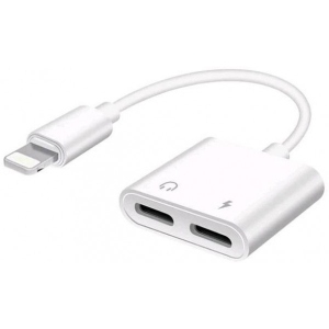 Перехідник аудіо XO Lightning Male ~ Dual Lightning White (XO-NBR172A-WH)