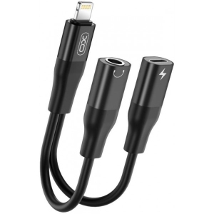 Перехідник аудіо XO Lightning Male ~ Lightninig + 3.5 Black (XO-NBR181B-BK)