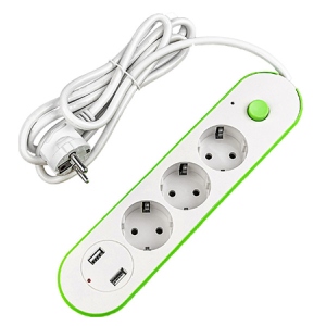 Мережевий фільтр XOKO SP-3-2 1.8 м 3 роз. 2 USB