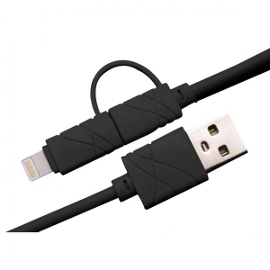 Кабель синхронізації даних XOKO SC-210 Black 2 в 1 - Lightning Micro USB 1m (SC-210-BK)