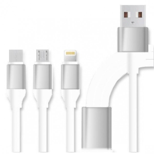 Кабель XOKO 3 в 1-Lightning Micro USB Type-C (SC-320-WH)