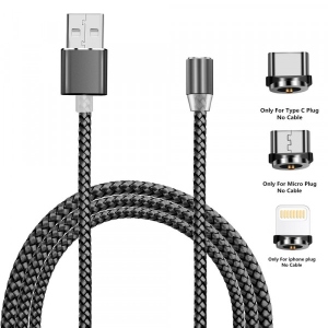 Кабель синхронізації даних XOKO SC-350 Magneto Grey 3 в 1 - Lightning Micro USB Type-C 1.20m (SC-350MGNT-GR)