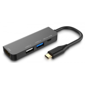 Хаб USB XOKO AC-400 Type-C to HDMI+USB 3.0+USB 2.0+Micro USB (XK-AC-400)