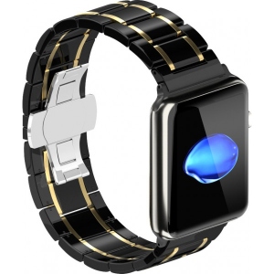 Ремінець для смарт-годинника XOKO Ceramic for Apple Watch 38mm Black/Gold (XK-CER-BKGD)