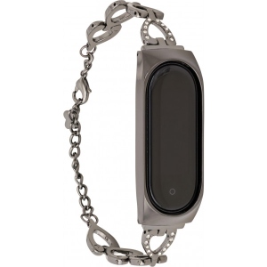 Ремінець для фітнес-браслету XOKO Metal Premium Band for Xiaomi Mi Band 5/6 Heart Black (XK-MTL5-HRT-BK)