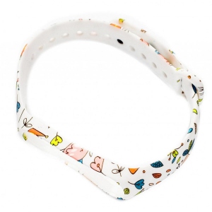 Ремінець для фітнес-браслету XOKO Xiaomi for Mi Band 3/4 Flowers White (XK-XM-SL-WT)