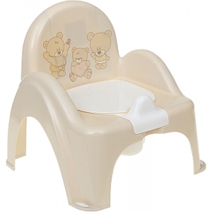 Горщик дитячий Tega Baby стільчик Ведмедики з музикою Кремовий (PO-043-119)