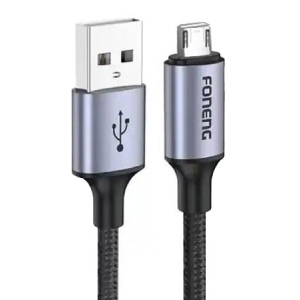 Кабель синхронізації даних Foneng X95 Metal Head Braided Cable USB - micro USB 3A 1.2м Black (X95-CA-MU)