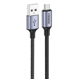 Перехідник Foneng X95 Metal Head Braided Cable USB - USB-C 3A 1.2м Black (X95-CA-TC)