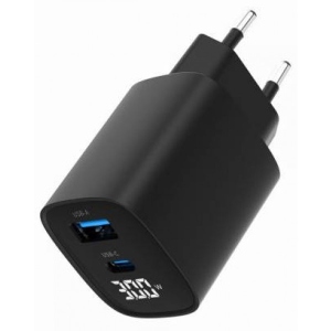 Мережевий зарядний пристрій Gembird USB-A (QC3.0 18W) +1 Type-C PD20W (TA-UC-PDQC30LCD-BK-01) в Україні
