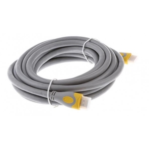 Кабель HDMI Merlion HDMI-HDMI 10m Grey/Yellow (YT-HDMI(M)/(M)HSV2.0-10m/10125) купити