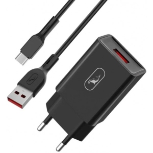 Мережевий зарядний пристрій SkyDolphin SC36V (1USB, 2.4A) Black (MZP-000176) + кабель microUSB