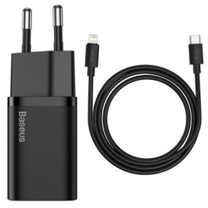 Мережевий зарядний пристрій Baseus 20W Super Si USB-C (TZCCSUP-B01) Black