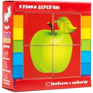 Кубики дерев'яні Vladi Toys Фрукти укр. (ZB1001-04)