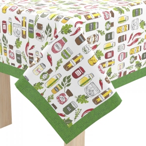 Скатертина прямокутна Home Line Напівпанама спеції салатовий 140Х220 (162767)