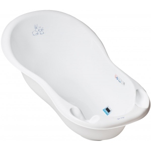 Дитяча ванночка Tega Baby LUX  "Зайчики" зі зливом, білий, 102 см. (KR-005-103)