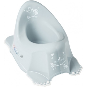 Горщик дитячий Tega Baby Сова з антиковзаючою гумою Сірий (SO-001-106)