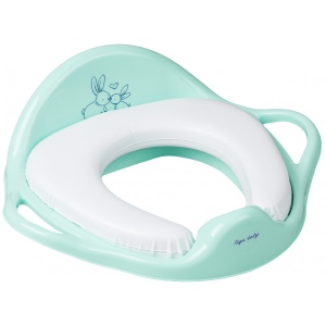 Дитяча накладка на унітаз м'яка Tega Baby Зайчики М'ятний (KR-020-105)