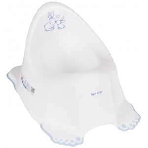 Горщик дитячий Tega Baby Зайчики з антиковзаючою гумою Білий (KR-001-103)