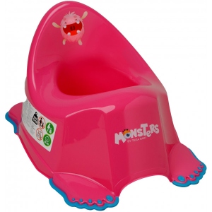 Горщик дитячий Tega Baby Монстрики з протиковзною гумою та музикою, Рожевий (PO-026-127)