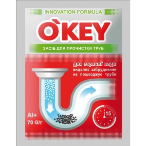 Засіб для чищення кухонної техніки O'key для прочистки труб (гарячая вода) (4820049381665)