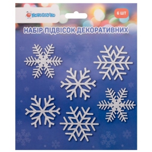 Декор підвіска New Year Novogod'ko Блискучі сніжинки 60 см (974720)