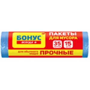 Пакет для сміття Бонус п/е 45*55 синій 35л/15шт