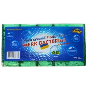 Губка для миття посуду поліуретанова Werk Bacterial protect (WR766)
