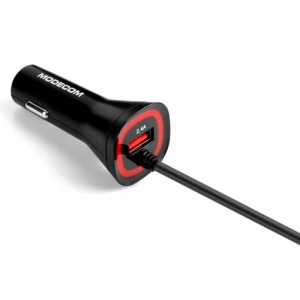 Автомобільний зарядний пристрій Modecom 1xUSB 2.4A + кабель Micro USB Modecom Royal Black (ZT-MC-KULU-01)