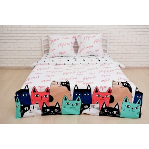 Комплект постільної білизни Nostra Meow Cats Бязь Gold 150х210 (2930910097143)