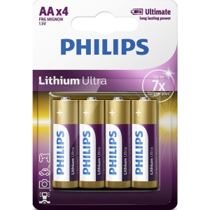 Батарейка тип AA Philips Lithium Ultra AA BLI 4 (FR6LB4A/10)