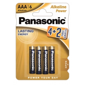 Батарейка тип AAA Panasonic ALKALINE POWER AAA BLI 4+2 LR03REB/6B2F