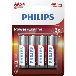 Батарейка тип AA Philips Power Alkaline AA BLI 4 (LR6P4B/10)