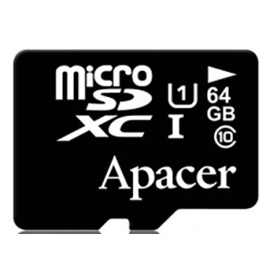 Карта пам'яті Apacer microSDXC 64GB UHS-I U1+adapter (AP64GMCSX10U1-R)