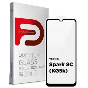 Захисне скло для смартфону Armorstandart Full Glue for Tecno Spark 8C (KG5k) Black (ARM64523)
